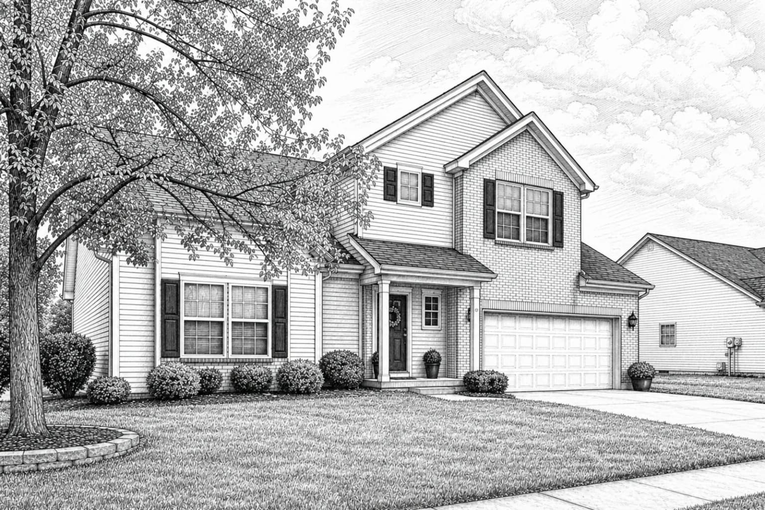 Finished house artwork